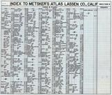 Index 2, Lassen County 1958